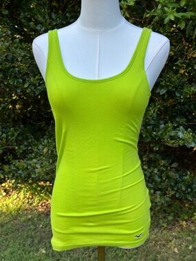 Hollister Lime Green Tank Top Women's Vintage Hollister Medium